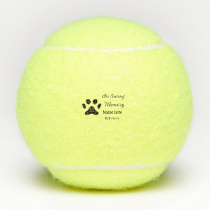 Aandenken ter liefdevolle herinnering voeg huisdie tennisballen