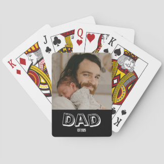 Aandenken Vader Est Foto Cadeau Vader Pokerkaarten