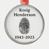 Aandenken! Vingerafdruk Memorial Circle Ornament (Voorkant)