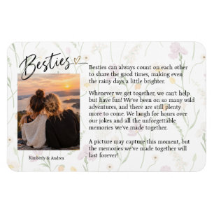Aandenken voor beste vriendinnen met foto en beric magneet