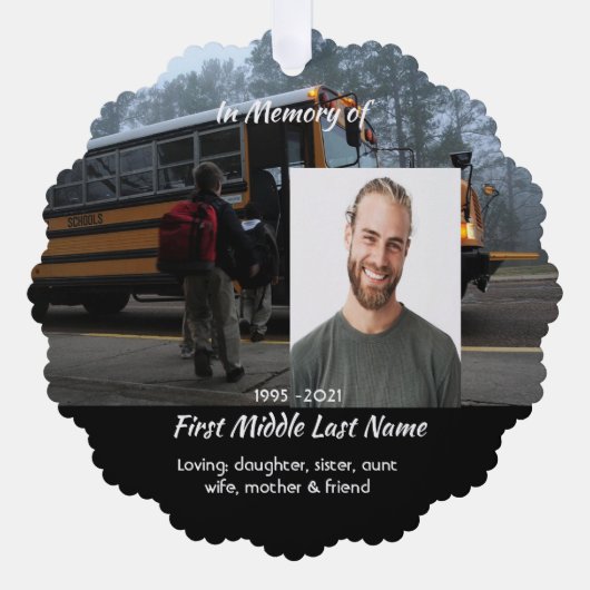 Aandenken voor chauffeur van schoolbus ornament kaart (Voorkant)