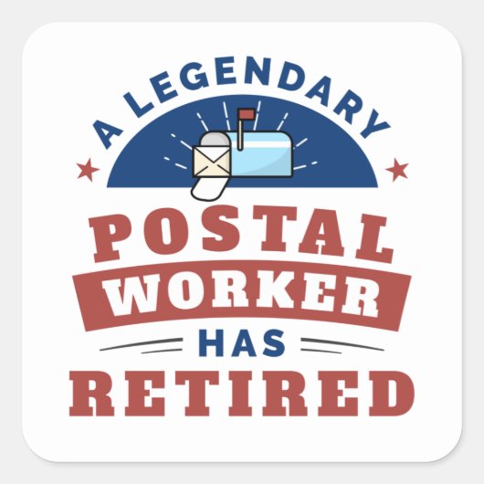 Aandenken voor Gepensioneerde Postbode Postbezorge Vierkante Sticker (Voorkant)