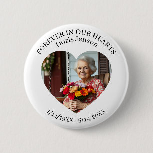 Aandenken voor herdenking of vigilie Voor altijd Ronde Button 5,7 Cm