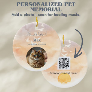 Aandenken voor honden- en kattenverlies met muziek keramisch ornament