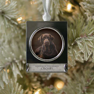 Aandenken voor verloren geliefd huisdier verzilverd banner ornament