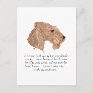 Aandenken, Vrouwelijke Hond Briefkaart