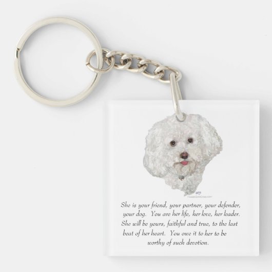 Aandenken, Vrouwelijke Hond Sleutelhanger (Voorkant)