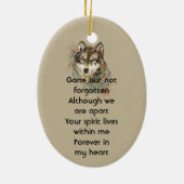 Aandenken Waterverf Wolf Aandenken Ornament (Achterkant)