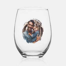 Aandenken wijnglas met elke foto zonder voet