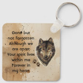 Aandenken Wolf Wolven Dier Sleutelhanger (Achterkant)