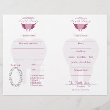 Aandenkenbrief en -bon voor verloren tand Roze voo