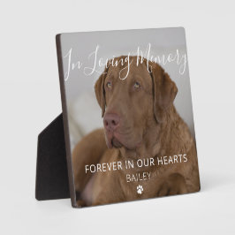 Aandenkenplaquette met foto voor huisdier hond fotoplaat