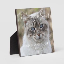 Aandenkenplaquette met foto voor huisdierkat geden fotoplaat
