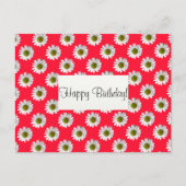 Aandoeningen met bloem op rood roze briefkaart (Voorkant)