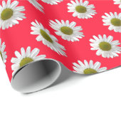 Aandoeningen voor bloemflorale afdruk op rood roze cadeaupapier (Rol Hoek)