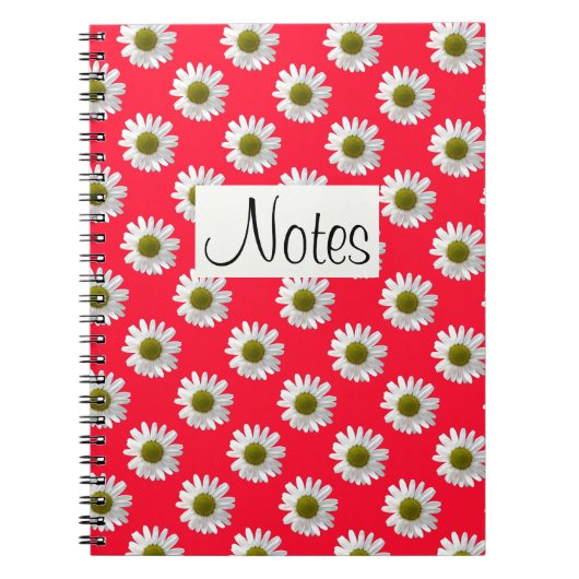 Aandoeningen voor bloemflorale afdruk op rood roze notitieboek (Voorkant)