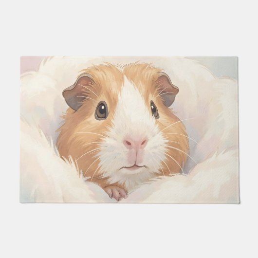 Aandoenlijk Fluffy Cavia Portret Deurmat (Voorkant)