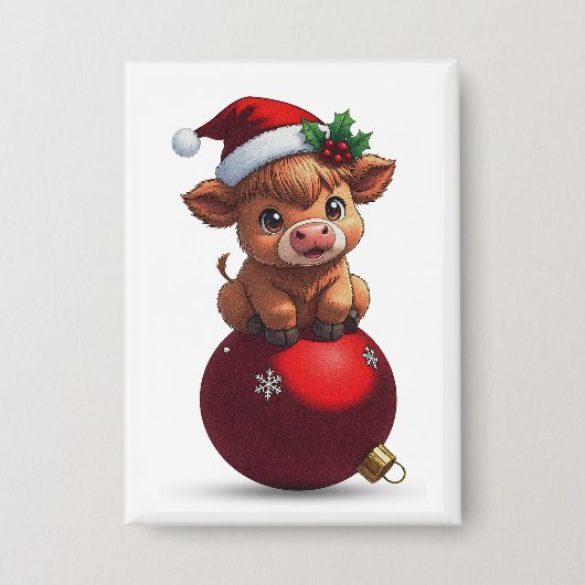 aandoenlijke baby hooglanders koe zittend button (Voorkant)
