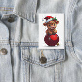 aandoenlijke baby hooglanders koe zittend button (Insitu)