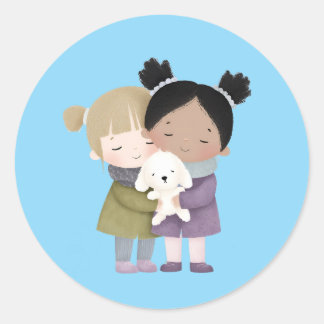 Aandoenlijke Kinderen Knuffelen Sticker 