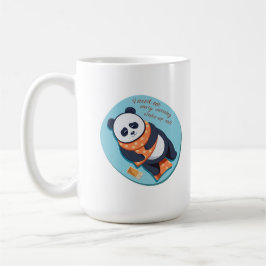 aandoenlijke panda heeft ochtendoproep nodig koffiemok
