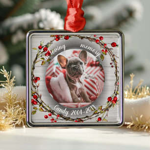 Aandoenlijke Rustieke Kat Huisdier Herdenkingsfoto Metalen Ornament