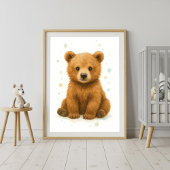 Aandoenlijke waterverf kunst van een babybeer poster
