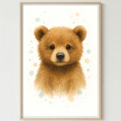 Aandoenlijke waterverfportret van babybeer poster