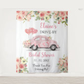 Aandrijfende bloemroze doorrijd-douche-achtergrond wandkleed (Voorkant)