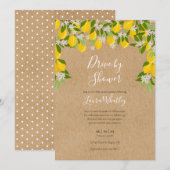 Aandrijving Door Baby Shower Rustieke Citroenen Gr Kaart (Voorkant / Achterkant)