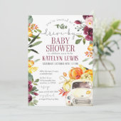 Aandrijving door Bourgogne Pumpkin-Baby shower Kaart (Staand voorkant)