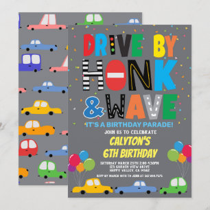 Aandrijving door Boy Birthday Parade Colorful Cars Kaart