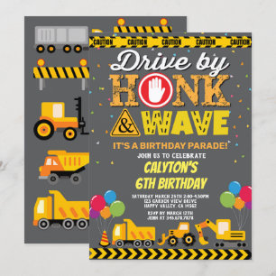 Aandrijving door Boy Birthday Parade Construction  Kaart