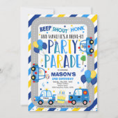 Aandrijving door de Birthday Parade Invitation Pol Kaart (Voorkant)