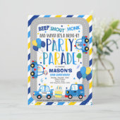Aandrijving door de Birthday Parade Invitation Pol Kaart (Staand voorkant)