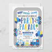 Aandrijving door de Birthday Parade Invitation Pol Kaart (Voorkant)