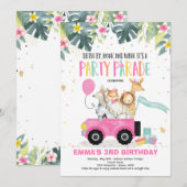 Aandrijving door de Birthday Parade Invitation Saf Kaart (Voorkant / Achterkant)