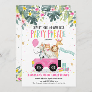 Aandrijving door de Birthday Parade Invitation Saf Kaart