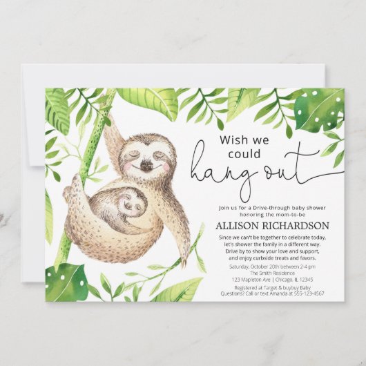 Aandrijving door schattig, neutraal baby shower kaart (Voorkant)