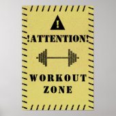 Aanduidbord voor uitloopzone gym-stijl poster (Voorkant)