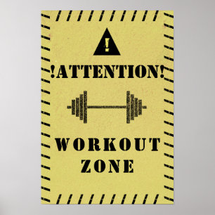 Aanduidbord voor uitloopzone gym-stijl poster