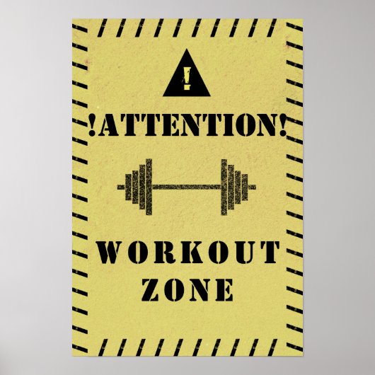 Aanduidbord voor uitloopzone gym-stijl poster (Voorkant)