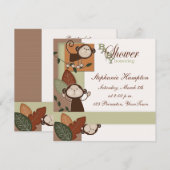 Aanduiding van apen en Baby showers Kaart (Voorkant / Achterkant)