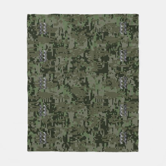 Aanduiding van Aquarius op olijfgroene digitale ca Fleece Deken (Voorkant)