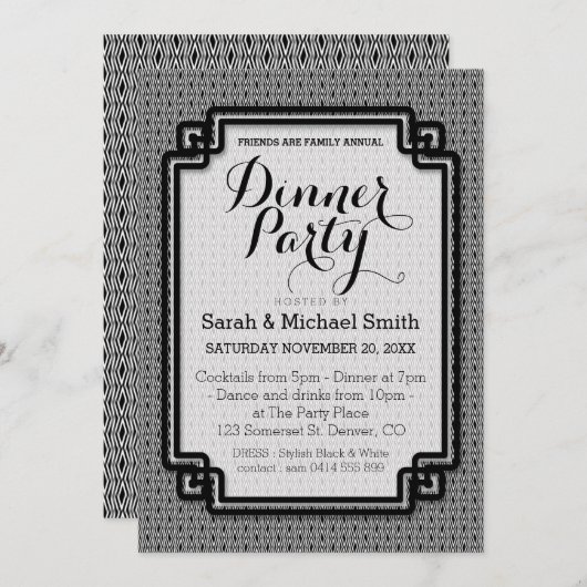 Aanduiding van Azika S1 Black+White-dner Kaart (Voorkant / Achterkant)