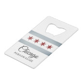  aanduiding van de vlag van Chicago Creditkaart Flessenopener (Achterkant Gekanteld)