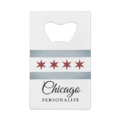  aanduiding van de vlag van Chicago Creditkaart Flessenopener (Achterkant)