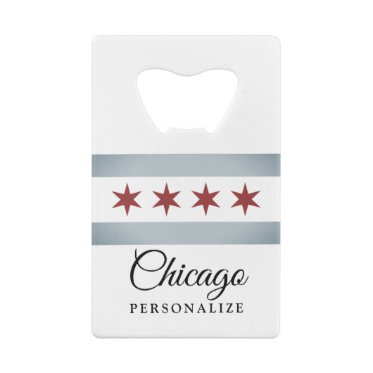  aanduiding van de vlag van Chicago Creditkaart Flessenopener (Achterkant)