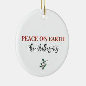 Aanduiding van de vrede op aarde Dove Holly Kerstr Keramisch Ornament (Rechts)