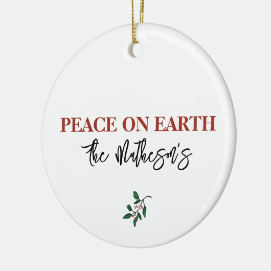 Aanduiding van de vrede op aarde Dove Holly Kerstr Keramisch Ornament (Links)